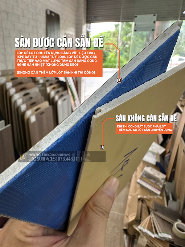 Các loại sàn nhựa đá công nghệ Spc hèm khoá trên thị trường hiện nay. Sàn nhựa spc hèm khoá có lót sẵn và không lót sẵn