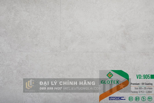 Sàn nhựa đá công nghệ SPC hèm khóa Glotex mm Vân Đá, Thảm VD