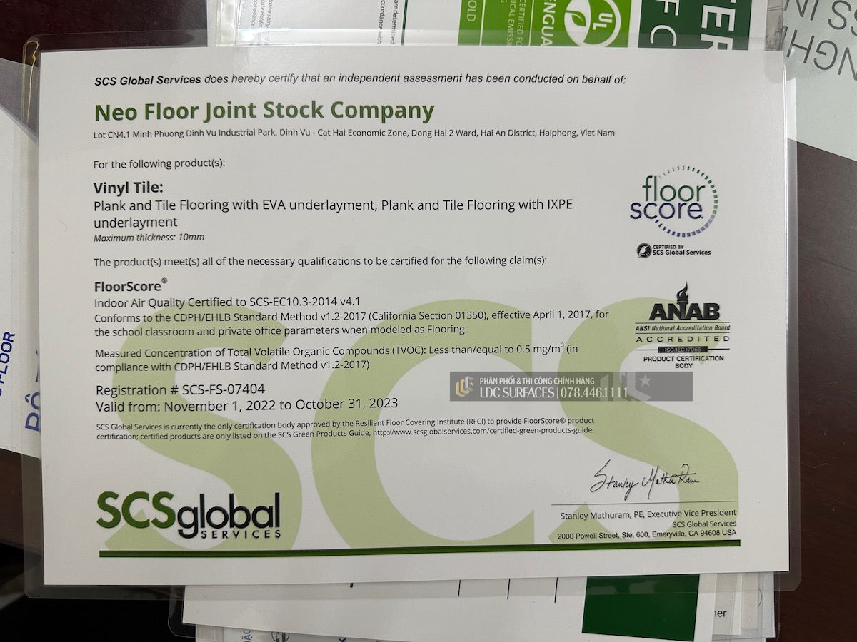 Sàn nhựa đá công nghệ SPC hèm khóa Neo Floor Eco 4mm không đế lót 151-4