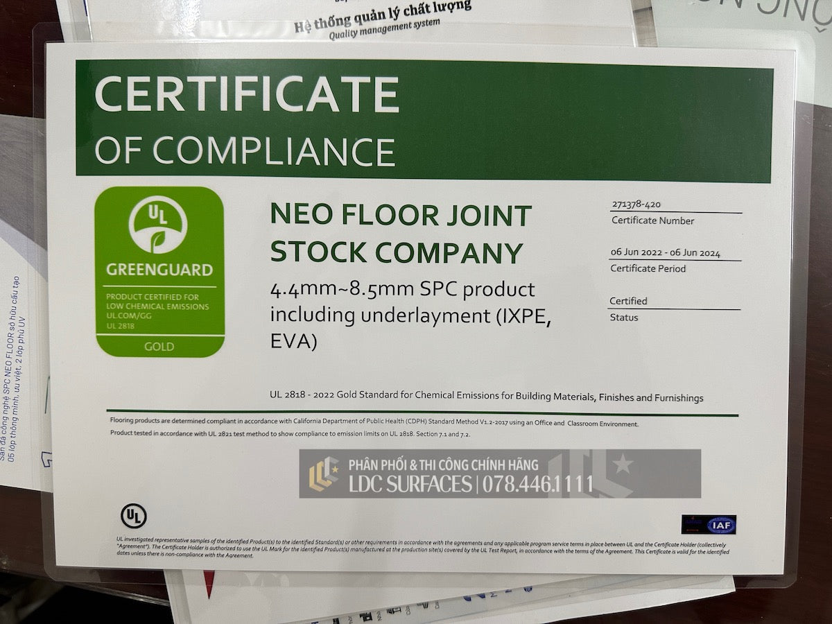 Sàn nhựa đá công nghệ SPC hèm khóa Neo Floor Eco 4mm không đế lót 146-1