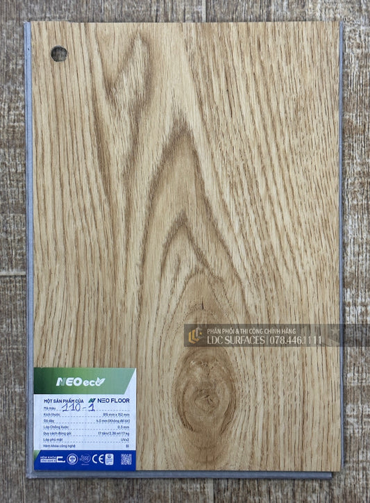 Sàn nhựa đá công nghệ SPC hèm khóa Neo Floor Eco 4mm không đế lót 110-1