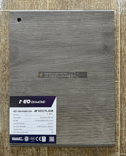 Sàn nhựa đá công nghệ SPC hèm khóa Neo Floor Multilayer EIR 7mm C-401