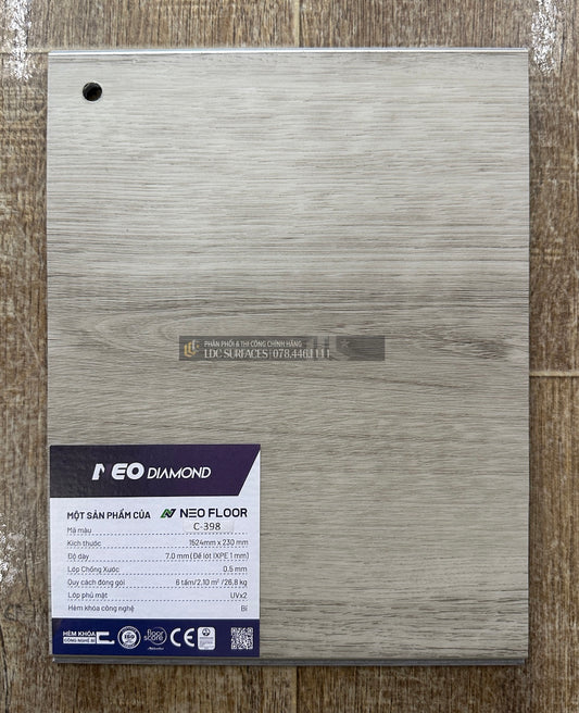 Sàn nhựa đá công nghệ SPC hèm khóa Neo Floor Multilayer EIR 7mm C-398