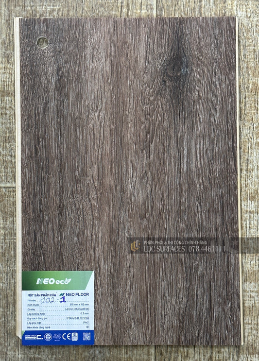 Sàn nhựa đá công nghệ Spc hèm khoá Neo Floor Eco cao cấp chống nước 100%