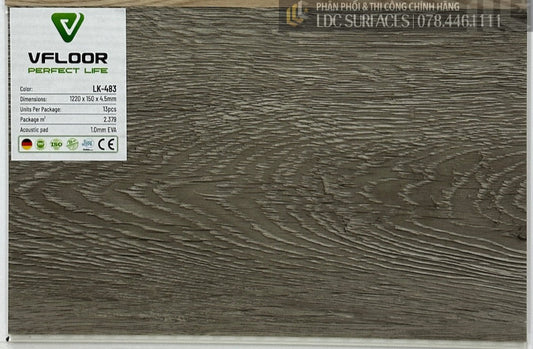sàn nhựa spc hèm khoá giả gỗ cao cấp vfloor
