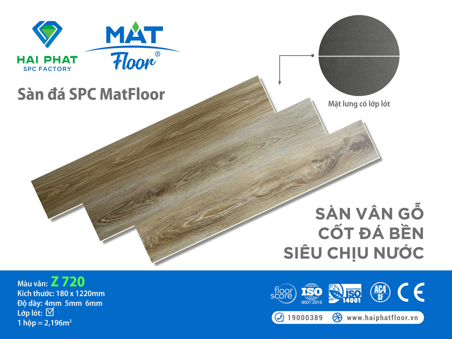 Sàn nhựa đá công nghệ SPC hèm khóa MatFloor Z720