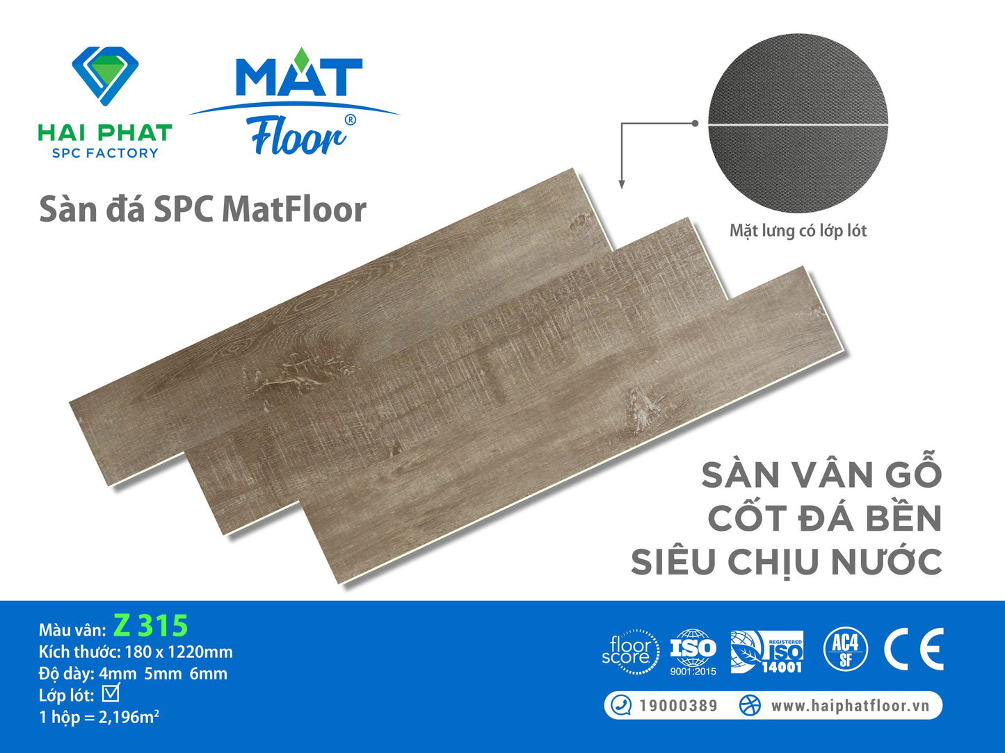 Sàn nhựa đá công nghệ SPC hèm khóa MatFloor Z315