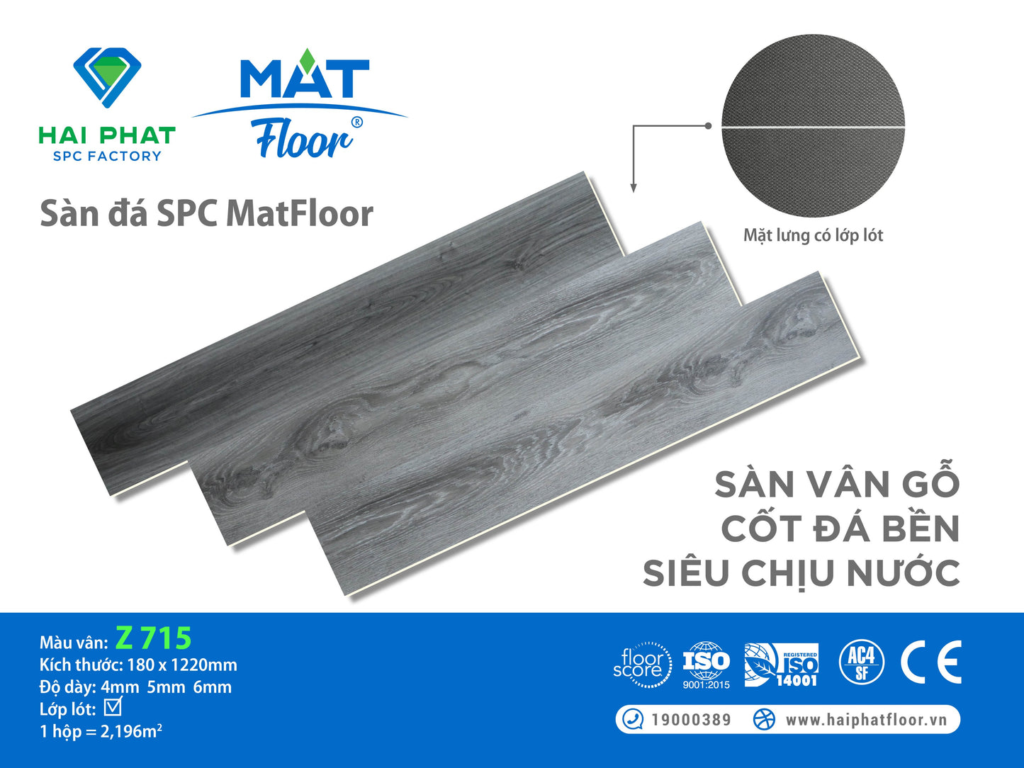 Sàn nhựa đá công nghệ SPC hèm khóa MatFloor Z715