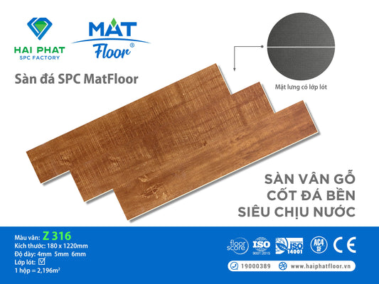 Sàn nhựa đá công nghệ SPC hèm khóa MatFloor Z316