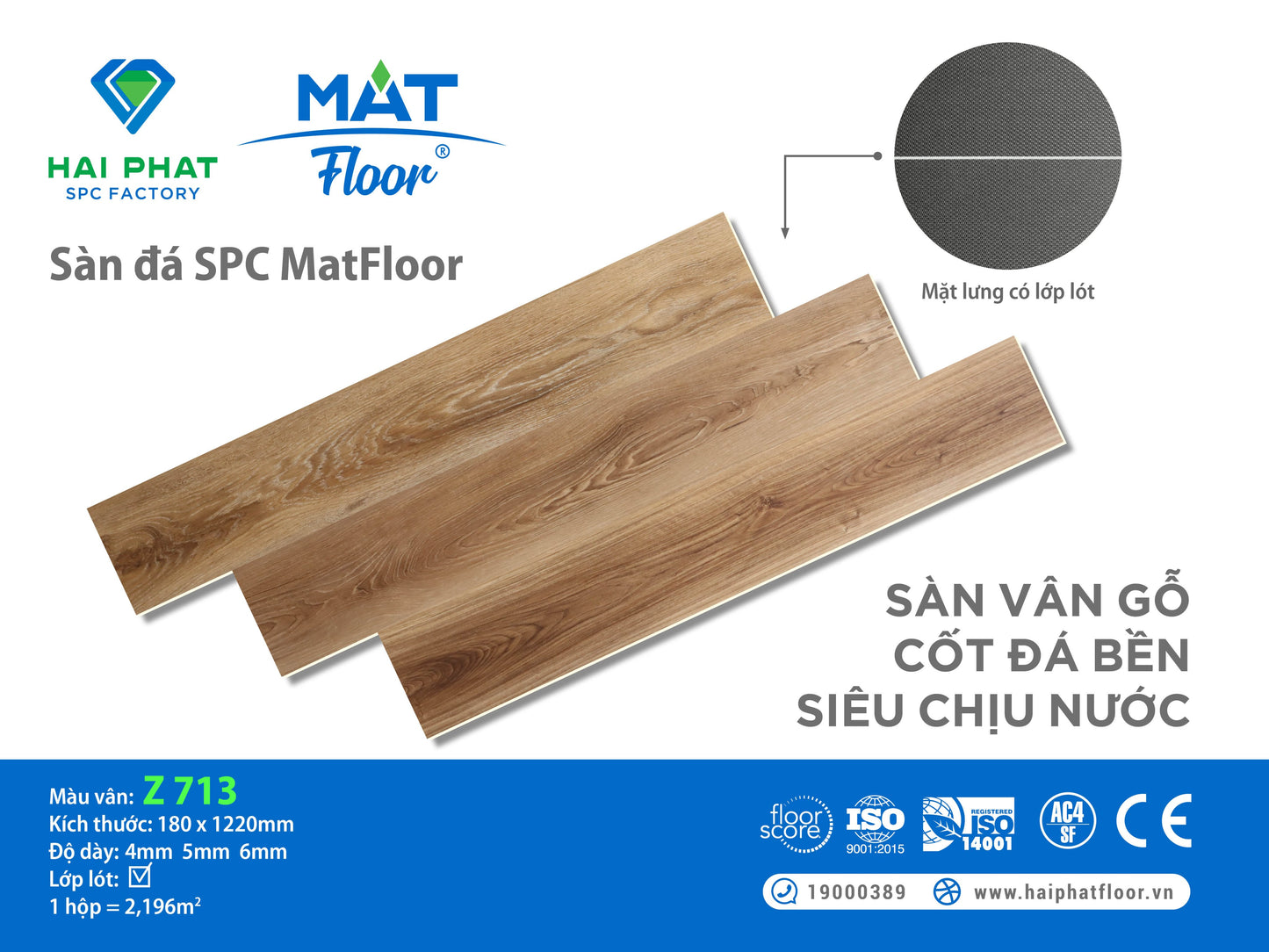 Sàn nhựa đá công nghệ SPC hèm khóa MatFloor Z713