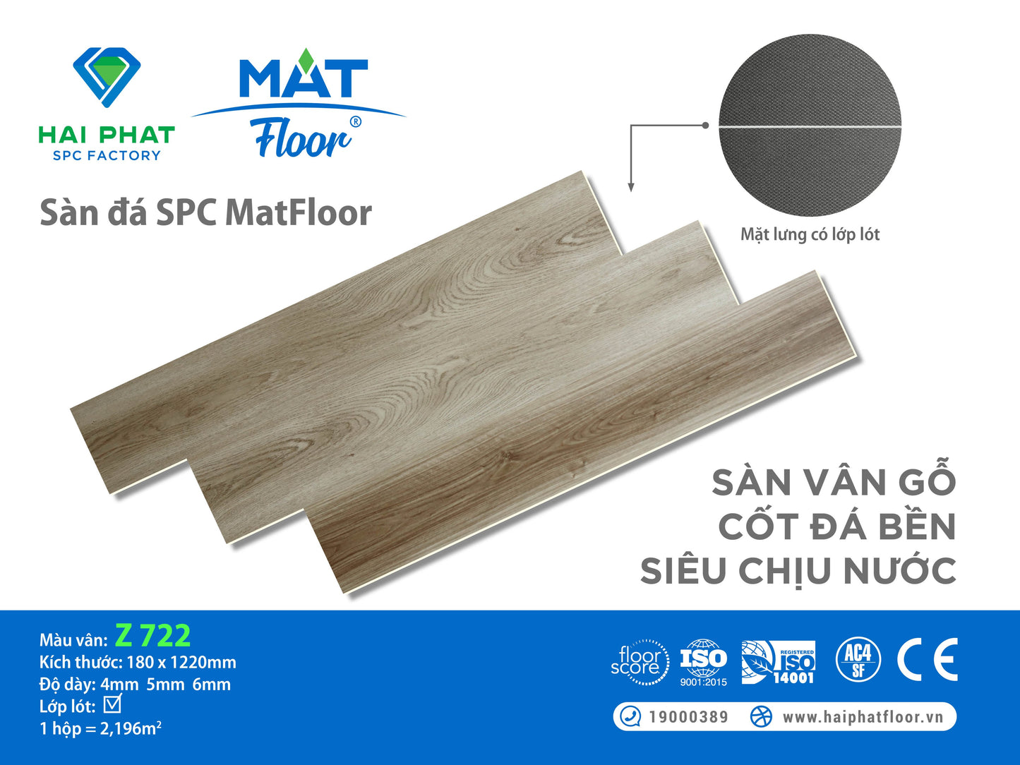 Sàn nhựa đá công nghệ SPC hèm khóa MatFloor Z722