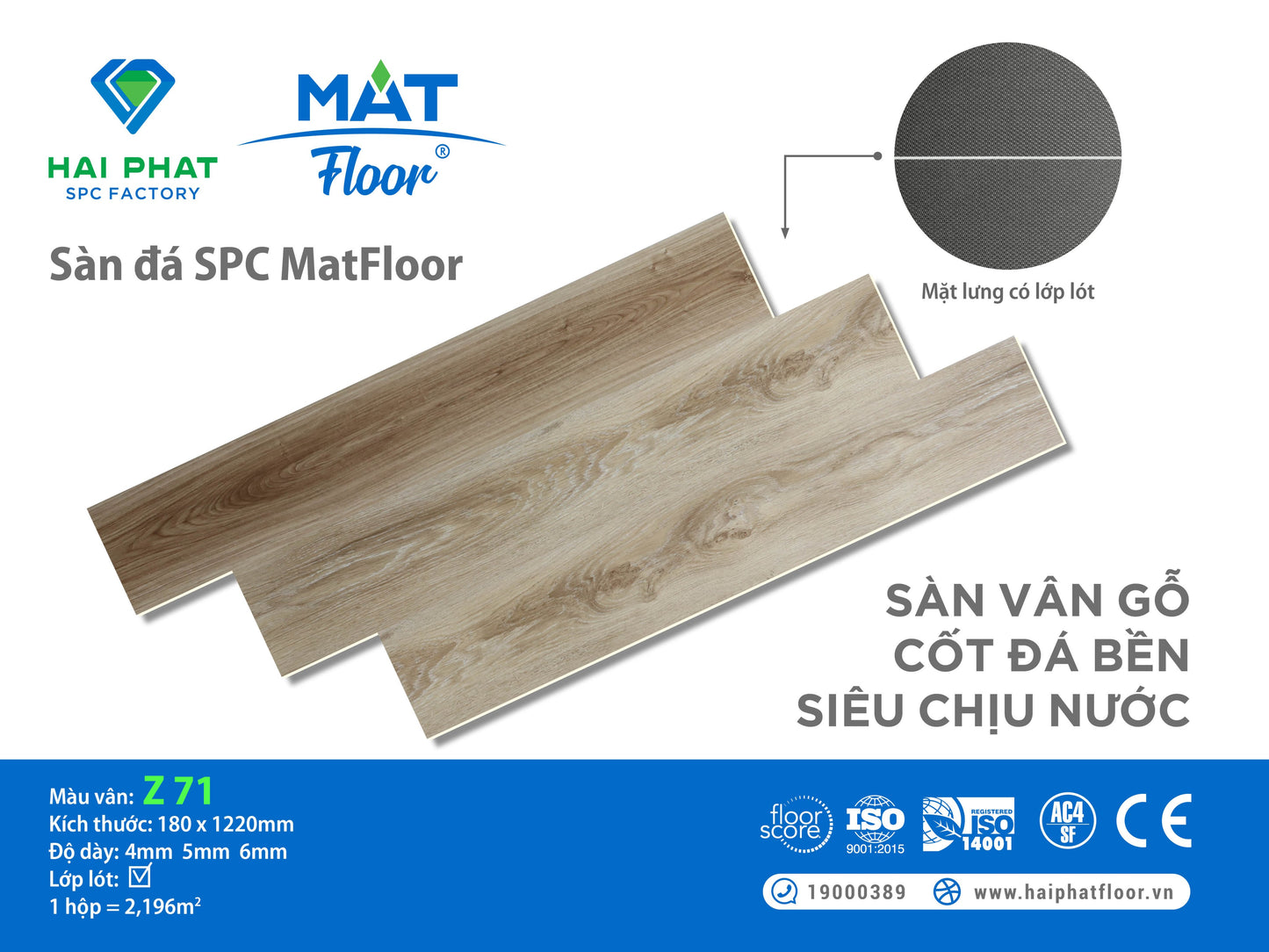 Sàn nhựa đá công nghệ SPC hèm khóa MatFloor Z71