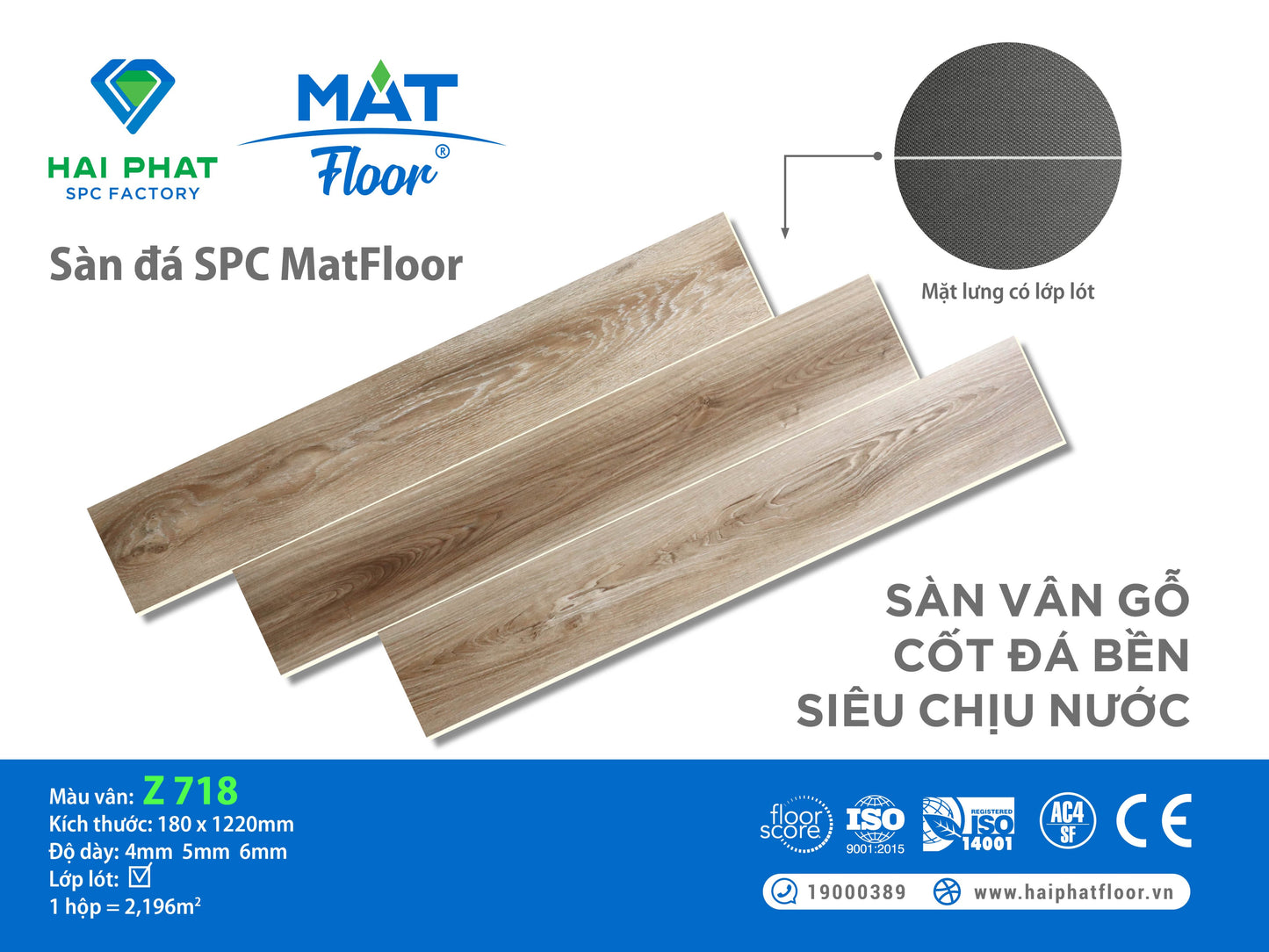 Sàn nhựa đá công nghệ SPC hèm khóa MatFloor Z718