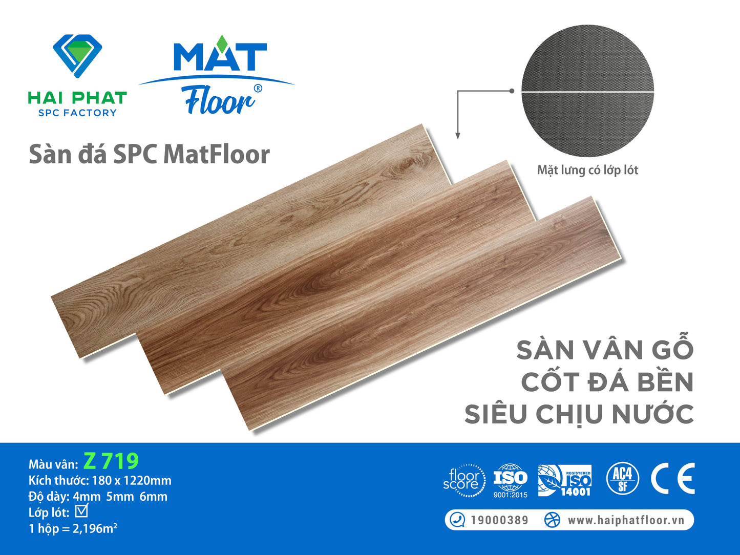 Sàn nhựa đá công nghệ SPC hèm khóa MatFloor Z719