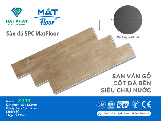 Sàn nhựa đá công nghệ SPC hèm khóa MatFloor Z314
