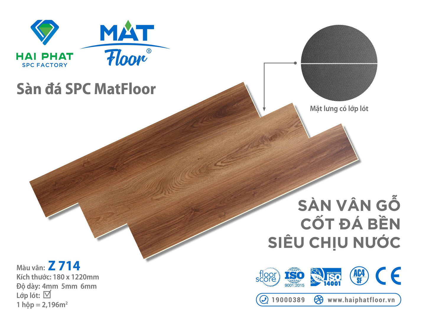 Sàn nhựa đá công nghệ SPC hèm khóa MatFloor Z714