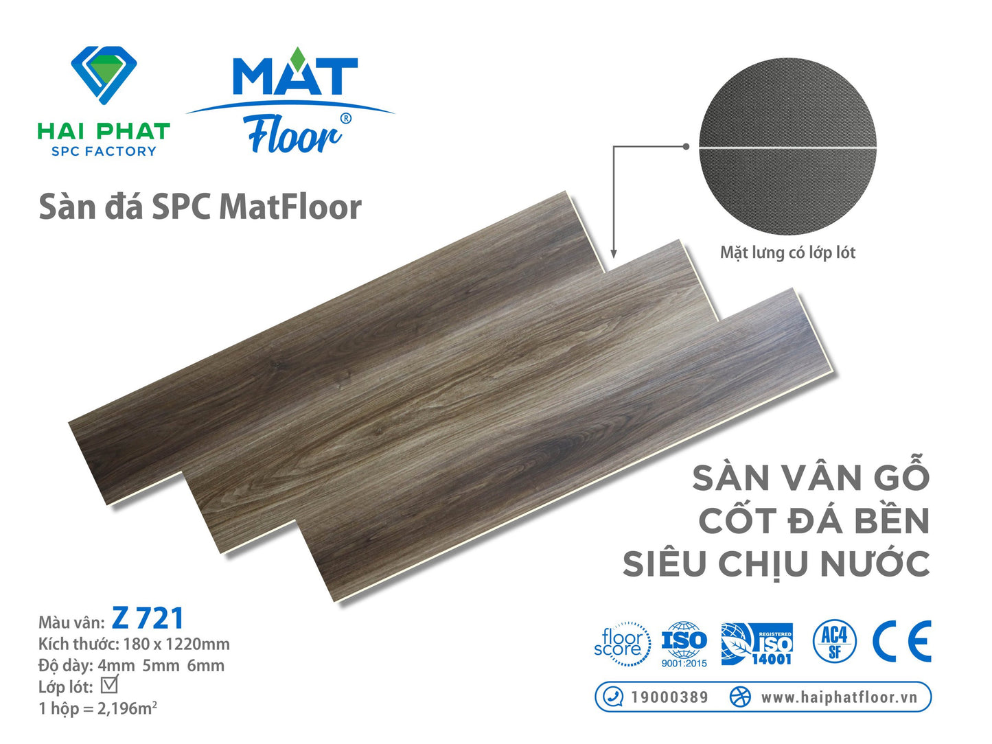 Sàn nhựa đá công nghệ SPC hèm khóa MatFloor Z721