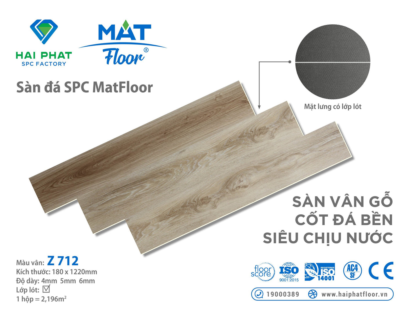 Sàn nhựa đá công nghệ SPC hèm khóa MatFloor Z712