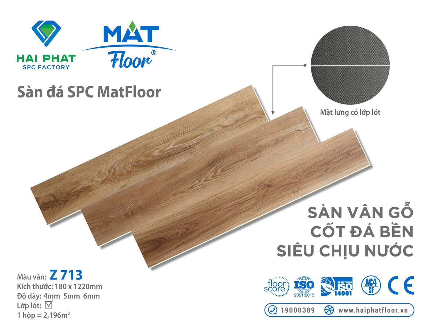 Sàn nhựa đá công nghệ SPC hèm khóa MatFloor Z713