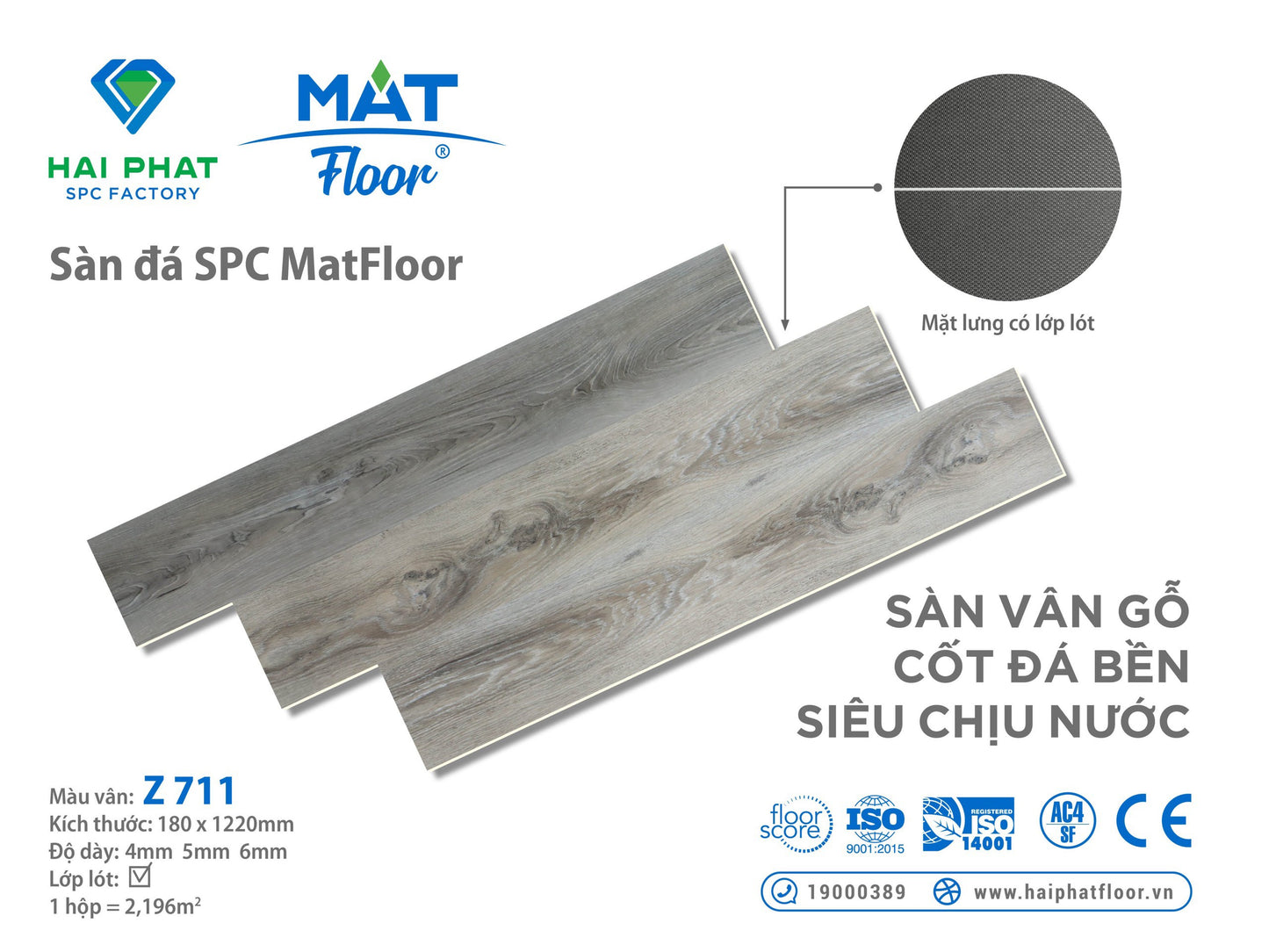 Sàn nhựa đá công nghệ SPC hèm khóa MatFloor Z711