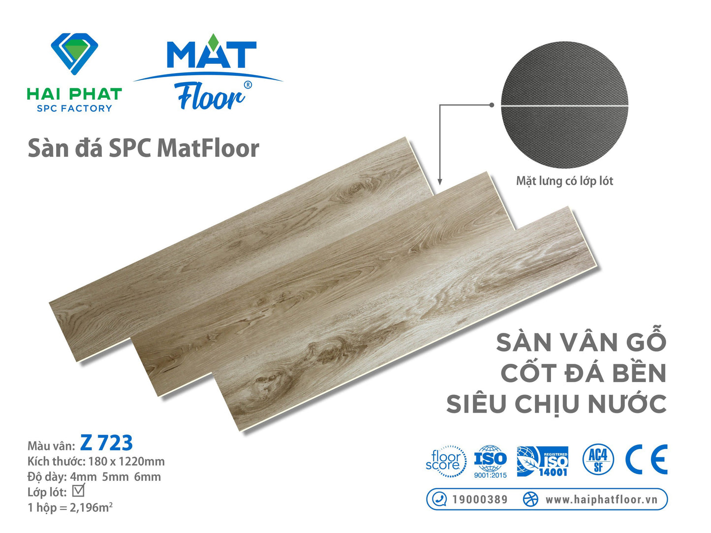 Sàn nhựa đá công nghệ SPC hèm khóa MatFloor Z723