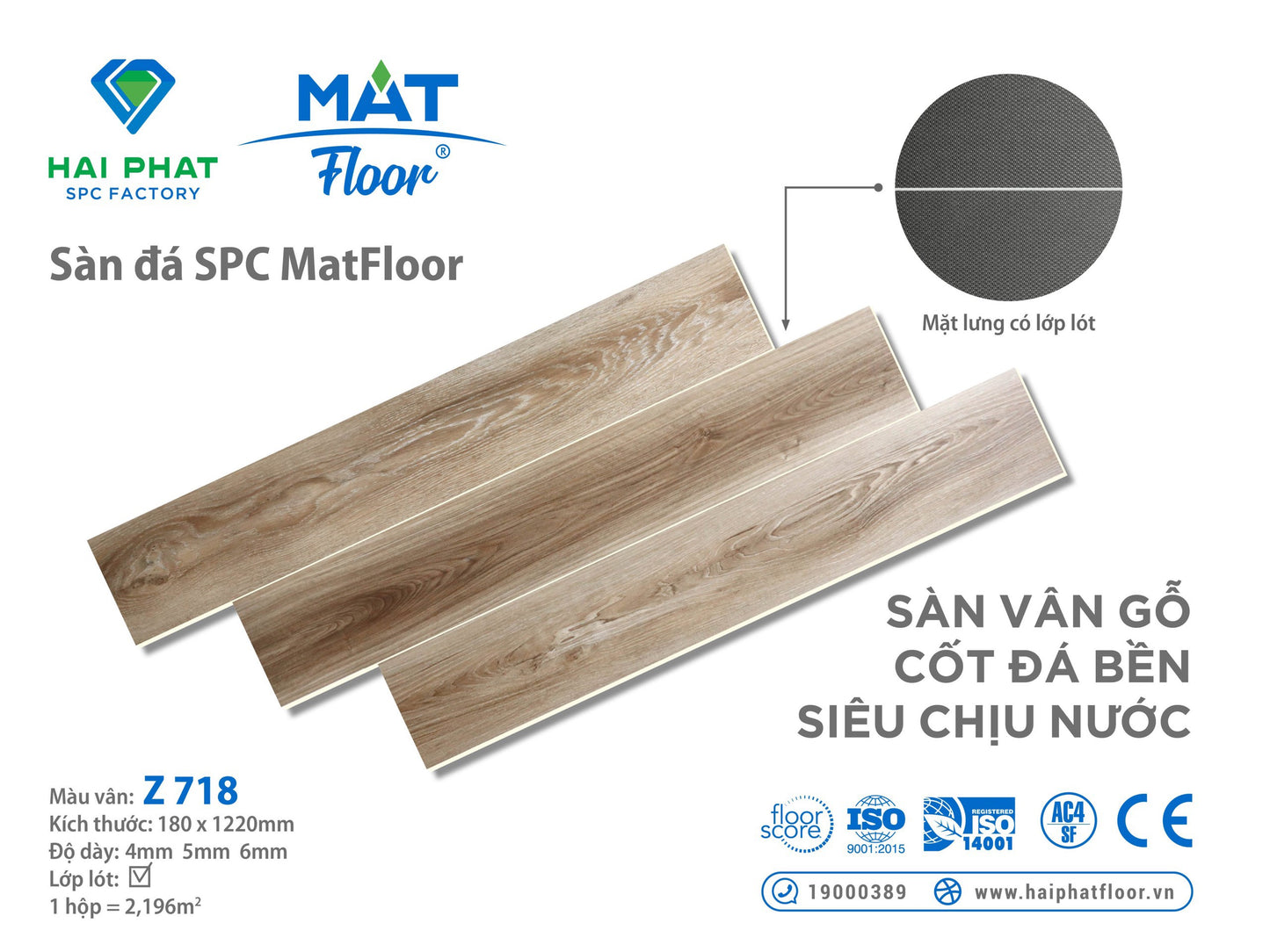 Sàn nhựa đá công nghệ SPC hèm khóa MatFloor Z718