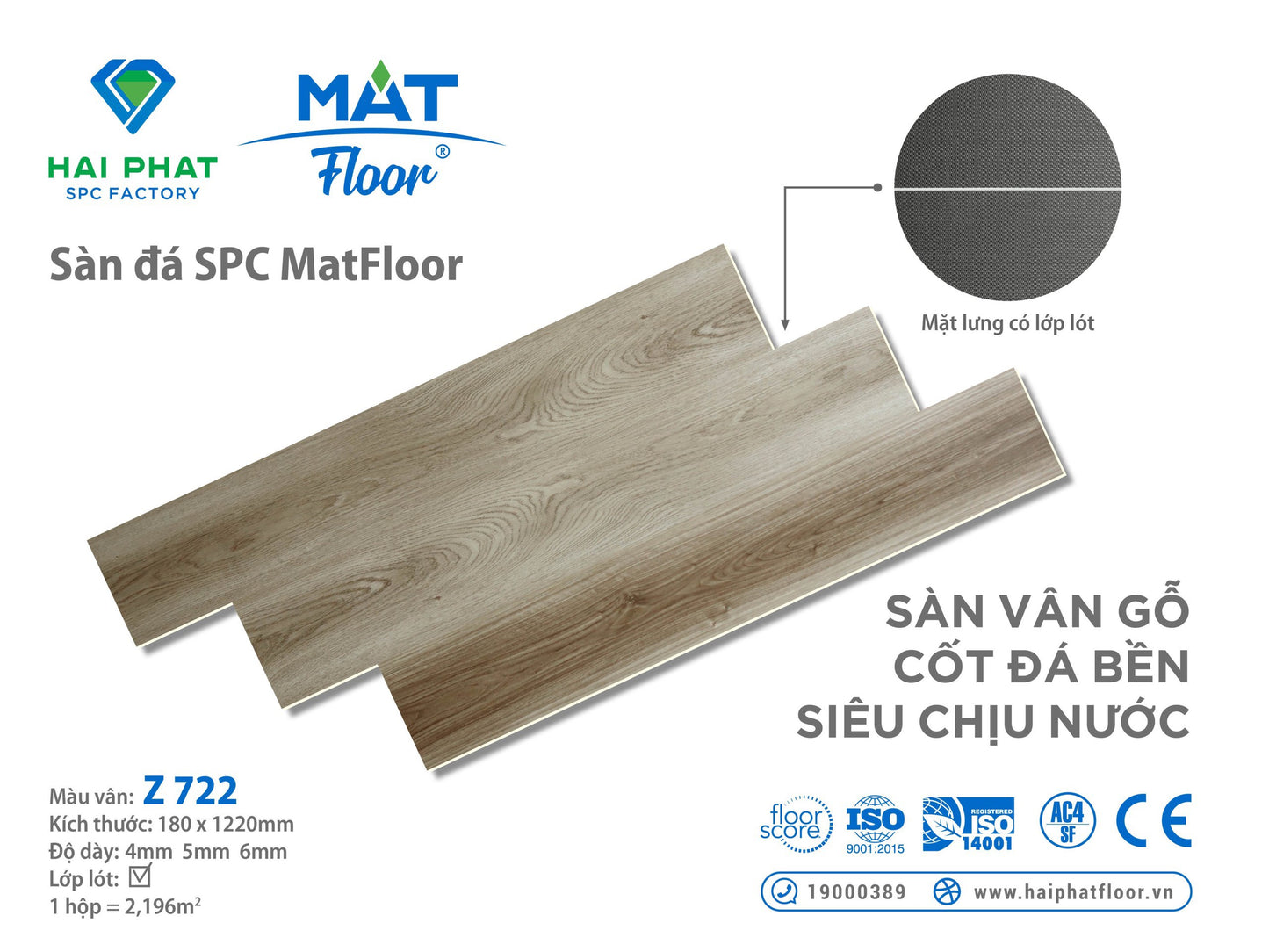 Sàn nhựa đá công nghệ SPC hèm khóa MatFloor Z722