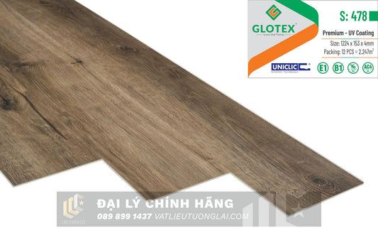 Sàn nhựa đá công nghệ SPC hèm khóa Glotex mm