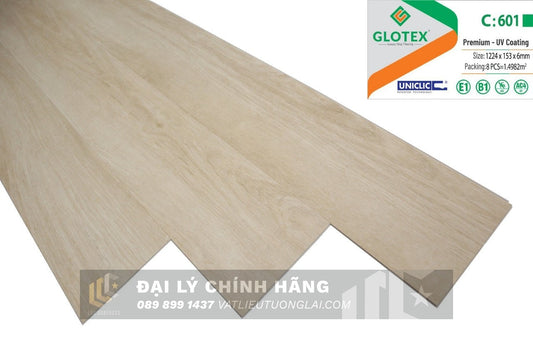 Sàn nhựa đá công nghệ SPC hèm khóa Glotex mm