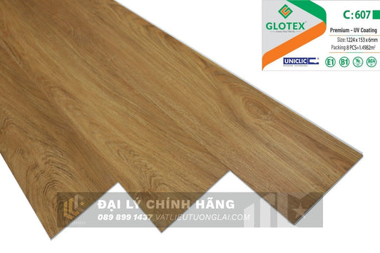 Sàn nhựa đá công nghệ SPC hèm khóa Glotex mm