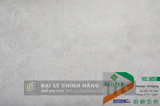 Sàn nhựa đá công nghệ SPC hèm khóa Glotex mm Vân Đá, Thảm VD