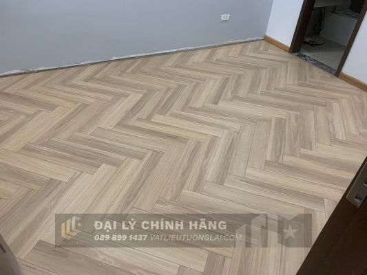 Sàn nhựa đá công nghệ SPC hèm khóa Vfloor lát Xương Cá VF