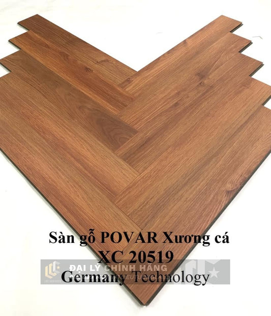 Sàn gỗ công nghiệp cốt lõi xanh Povar mm lát xương cá XC
