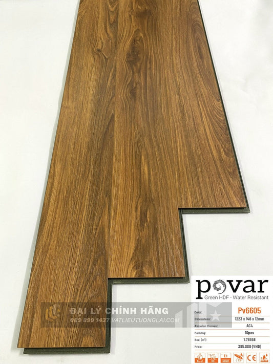 Sàn gỗ công nghiệp cốt lõi xanh Povar mm PV