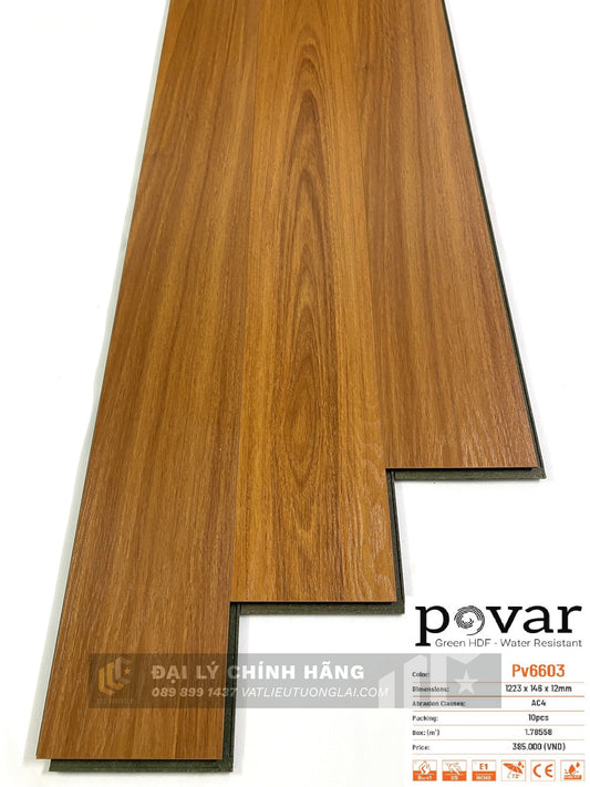 Sàn gỗ công nghiệp cốt lõi xanh Povar mm PV