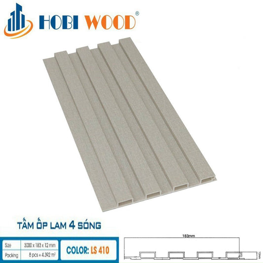 Tấm lam 4 sóng thấp ốp tường, trần HobiWood LS410